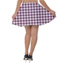 Straight Purple White Small Plaids  Velvet Skater Skirt View2