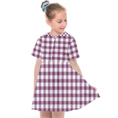 Straight Purple White Small Plaids  Kids  Sailor Dress by ConteMonfrey