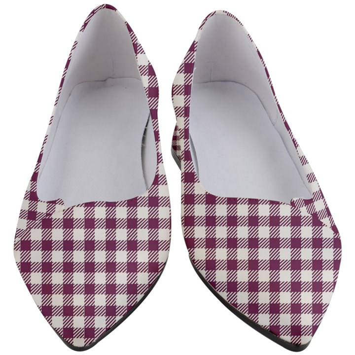 Straight Purple White Small Plaids  Women s Block Heels 