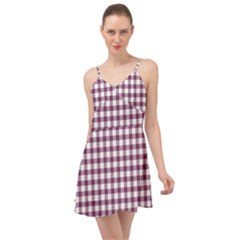 Straight Purple White Small Plaids  Summer Time Chiffon Dress by ConteMonfrey