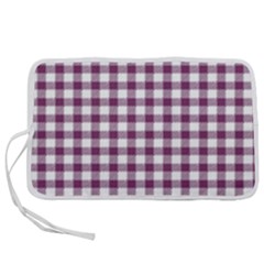 Straight Purple White Small Plaids  Pen Storage Case (m) by ConteMonfrey