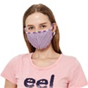 Straight Purple White Small Plaids  Crease Cloth Face Mask (Adult) View1