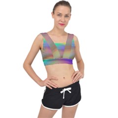 Background-rainbow V-back Sports Bra by nateshop