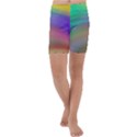 Background-rainbow Kids  Lightweight Velour Capri Yoga Leggings View1