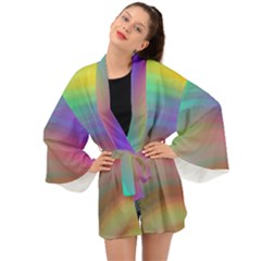 Background-rainbow Long Sleeve Kimono by nateshop