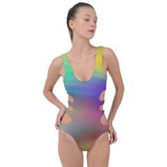 Background-rainbow Side Cut Out Swimsuit by nateshop