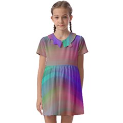 Background-rainbow Kids  Asymmetric Collar Dress