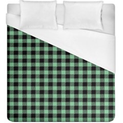 Straight Green Black Small Plaids   Duvet Cover (king Size) by ConteMonfrey