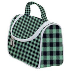 Straight Green Black Small Plaids   Satchel Handbag by ConteMonfrey