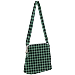 Straight Green Black Small Plaids   Zipper Messenger Bag by ConteMonfrey