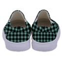 Straight Green Black Small Plaids   Kids  Canvas Slip Ons View4