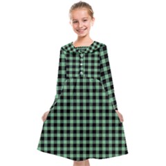 Straight Green Black Small Plaids   Kids  Midi Sailor Dress by ConteMonfrey