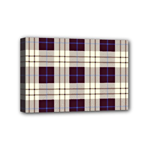 Purple, Blue And White Plaids Mini Canvas 6  X 4  (stretched) by ConteMonfrey