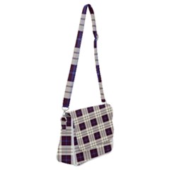 Purple, Blue And White Plaids Shoulder Bag With Back Zipper by ConteMonfrey