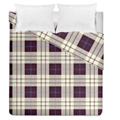 Purple, Blue And White Plaids Duvet Cover Double Side (queen Size) by ConteMonfrey