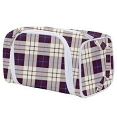 Purple, Blue And White Plaids Toiletries Pouch