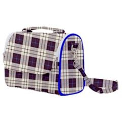 Purple, Blue And White Plaids Satchel Shoulder Bag by ConteMonfrey