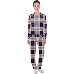 Purple, Blue And White Plaids Casual Jacket And Pants Set by ConteMonfrey