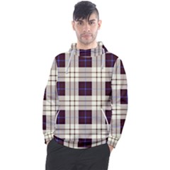 Purple, Blue And White Plaids Men s Pullover Hoodie by ConteMonfrey