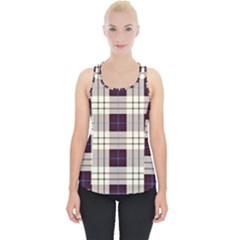 Purple, Blue And White Plaids Piece Up Tank Top by ConteMonfrey