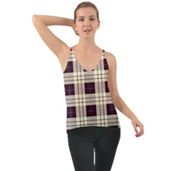 Purple, Blue And White Plaids Chiffon Cami by ConteMonfrey