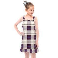 Purple, Blue And White Plaids Kids  Overall Dress by ConteMonfrey