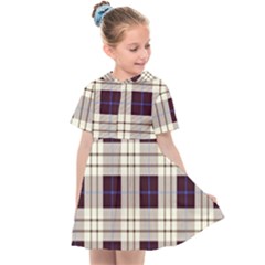 Purple, Blue And White Plaids Kids  Sailor Dress by ConteMonfrey