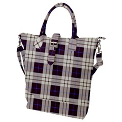 Purple, Blue And White Plaids Buckle Top Tote Bag by ConteMonfrey