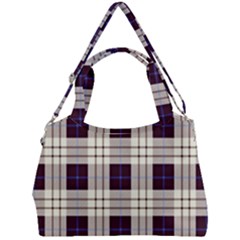 Purple, Blue And White Plaids Double Compartment Shoulder Bag by ConteMonfrey