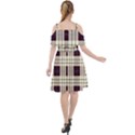 Purple, blue and white plaids Cut Out Shoulders Chiffon Dress View2