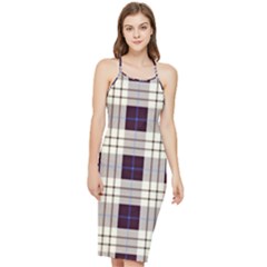 Purple, Blue And White Plaids Bodycon Cross Back Summer Dress by ConteMonfrey