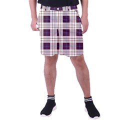 Purple, Blue And White Plaids Men s Pocket Shorts by ConteMonfrey