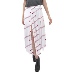 Christmas Cute Velour Split Maxi Skirt by nateshop