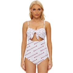 Christmas Cute Knot Front One-piece Swimsuit by nateshop