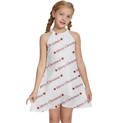 Christmas Cute Kids  Halter Collar Waist Tie Chiffon Dress by nateshop