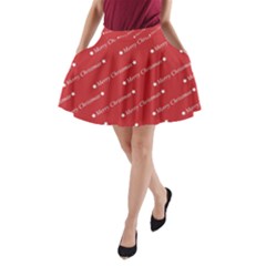 Cute Christmas Red A-line Pocket Skirt by nateshop