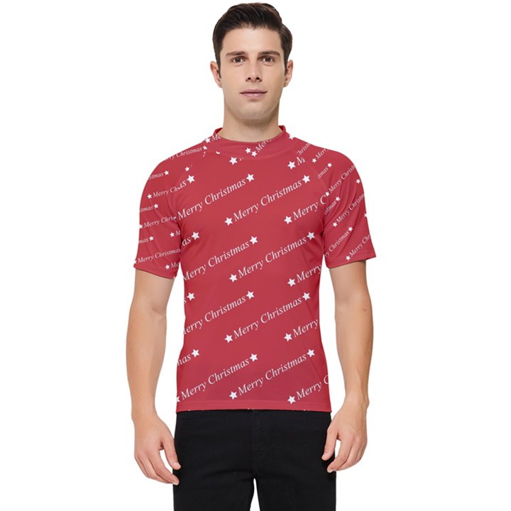 Cute Christmas red Men s Short Sleeve Rash Guard