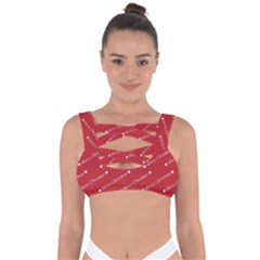 Cute Christmas Red Bandaged Up Bikini Top by nateshop