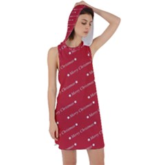 Cute Christmas Red Racer Back Hoodie Dress by nateshop