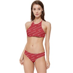 Cute Christmas Red Banded Triangle Bikini Set by nateshop