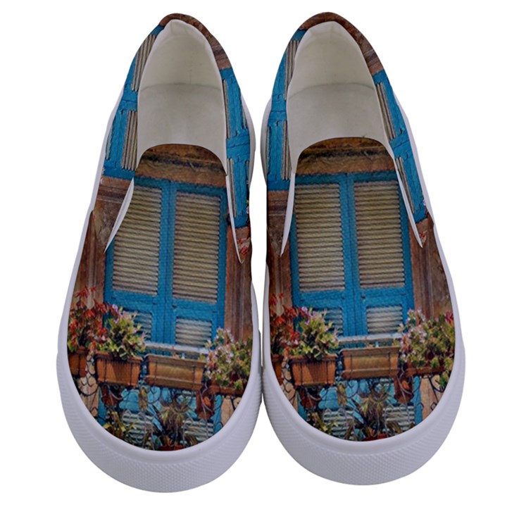 Beautiful Venice Window Kids  Canvas Slip Ons