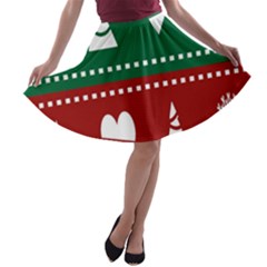 Christmas-04 A-line Skater Skirt by nateshop