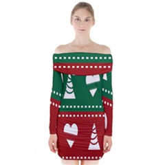 Christmas-04 Long Sleeve Off Shoulder Dress by nateshop