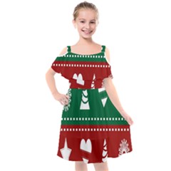 Christmas-04 Kids  Cut Out Shoulders Chiffon Dress by nateshop