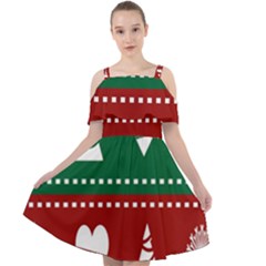 Christmas-04 Cut Out Shoulders Chiffon Dress by nateshop