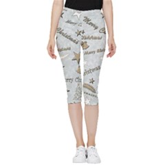 Christmas Inside Out Lightweight Velour Capri Leggings 