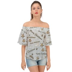 Christmas Off Shoulder Short Sleeve Top