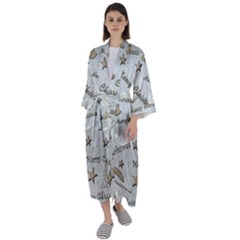 Christmas Maxi Satin Kimono by nateshop