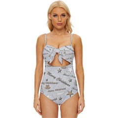 Christmas Knot Front One-piece Swimsuit by nateshop