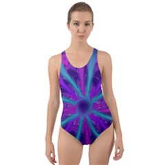 Wallpaper Tie Dye Pattern Cut-out Back One Piece Swimsuit by Wegoenart